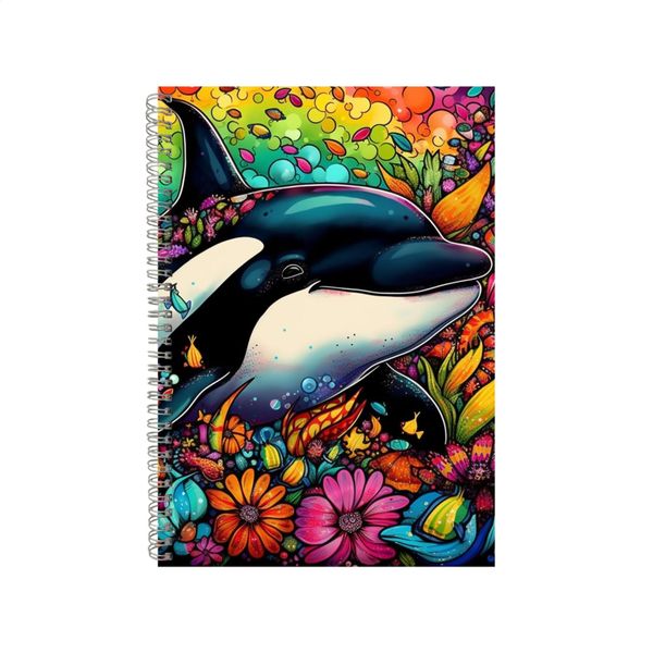 Gerbera Daisies Killer Whale Neon Notebook Gift Idea A4 Notepad Pad 73