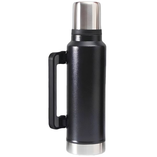 Classic Vacuum Flask Thermos Water Bottle 1.9L - Black