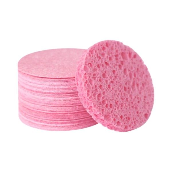 50 Piece - Compression Facial Cleansing Sponges For Makeup - Pink
