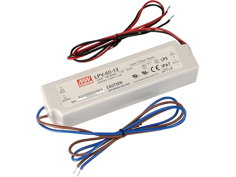 Mean Well LPV-60-12 60W 12V 5A LED Driver - IP67 Rated