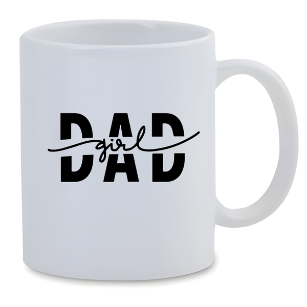 White Ceramic Mug 350ml - Dad Girl