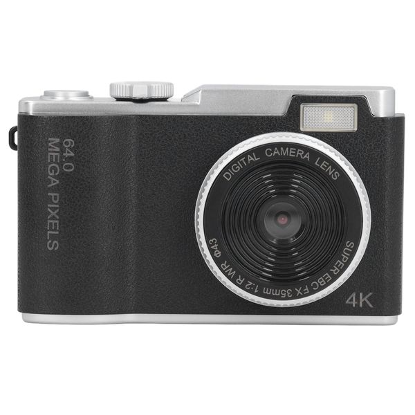 Compact Selfie Camera 48MP, 1080P, 16X Zoom, Anti-Shake, For Travel, Black