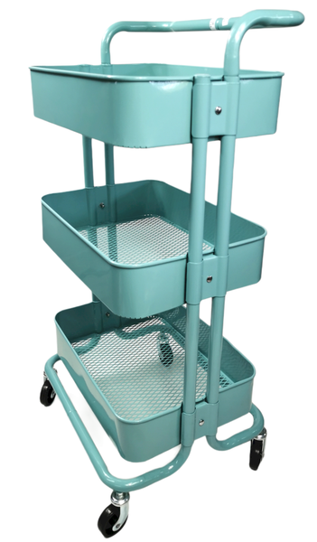 Tiffany Blue 3 Layers Metal Utility Trolley Cart