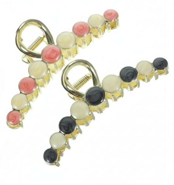 Large Decorative Hair Clips Stylish Metal Claw Thick Hair - 2 Piece