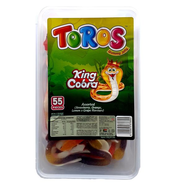 Toros - King Cobra - Assorted Fruit Flavored Gummy Snakes - (900g)
