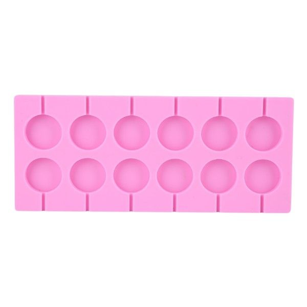 Food-Grade Silicone Lollipop Mold With 12 Reusable Sticks - Pink
