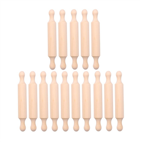 7In Wooden Mini Rolling Pin Long Kitchen Baking Small Dough 10Pcs