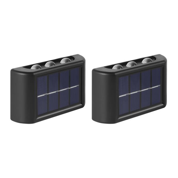 2 Piece Solar Wall Lamp Waterproof Lighting Courtyard Decoration Lamp