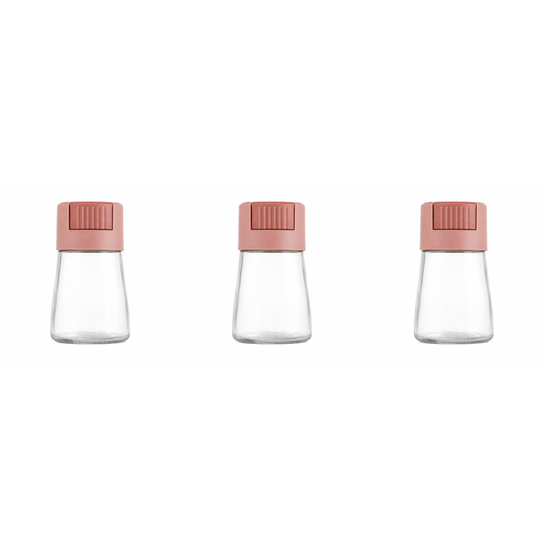 3 Pack - Durable Dual Toned Glass Spice Jar