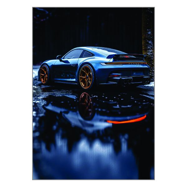 Porsche 911 Blue- A1 Poster