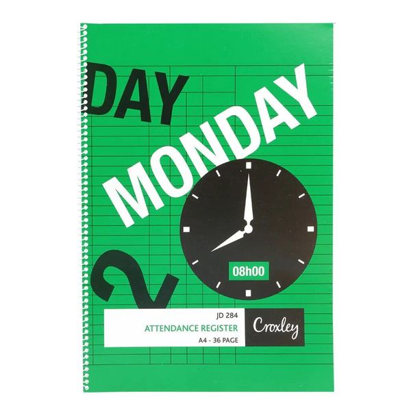 Croxley Daily Attendance Register Quad &amp; Ruled A4 36 pages