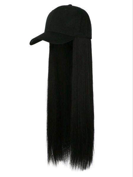 Synthetic black Cap with Wig