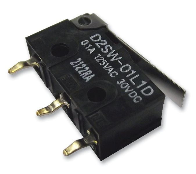 Omron (D2F-L-A1) Microswitch, Subminiature, Hinge Lever