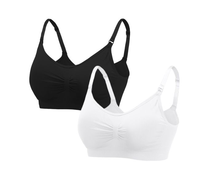 Comfort Nursing Bra Bralette 2-Pack Wireless Maternity Breastfeeding Bra