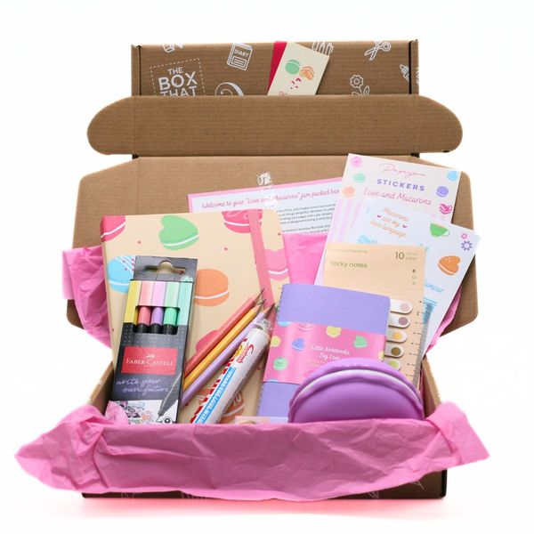Jam Packed Stationery Gift Box for Women - Love &amp; Macarons