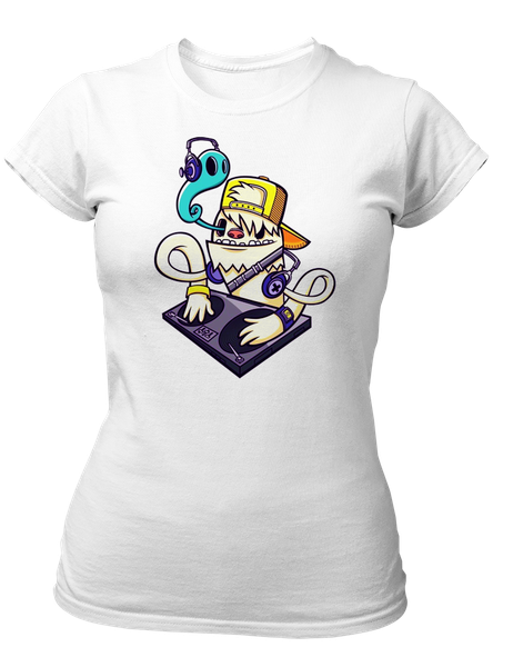 PepperSt Ladies White T-Shirt - Dj Monster