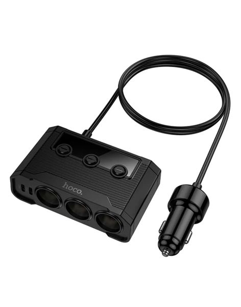 Hoco 3-in-1 Car Charger Hub Z64 - 240W 2 USB-C 2 USB-A LED Display, Device