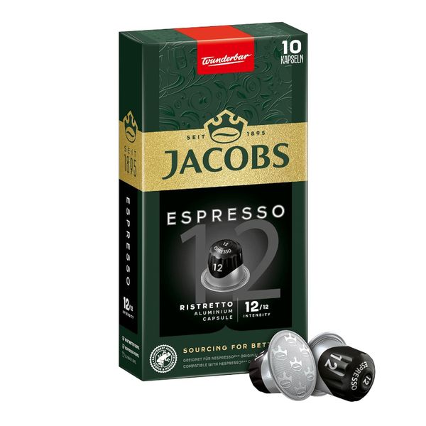 JACOBS Espresso Ristretto 12 - Pack of 10 Aluminium Coffee Capsules