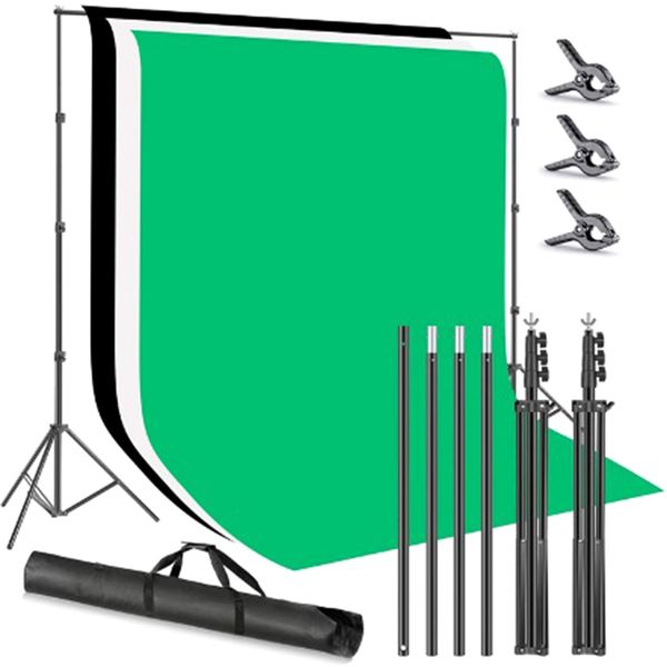 Visico Photography Pro 2,8 x 3m Studio Background Kit 3 x Muslins-VS-B807E
