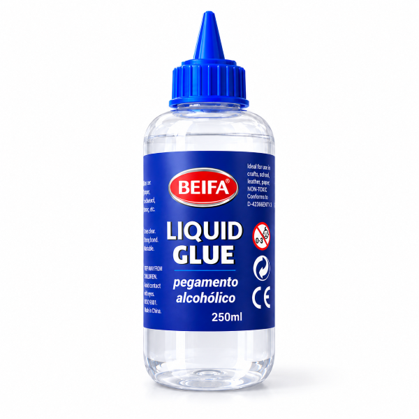 BEIFA Liquid Glue 250ml - Clear Multi-Purpose Craft &amp; School Adhesive