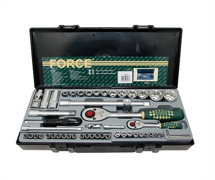 Force - 1/4"&amp;1/2" Dr 54 Piece Socket 4-11mm Hex Star Slot 10-32mm