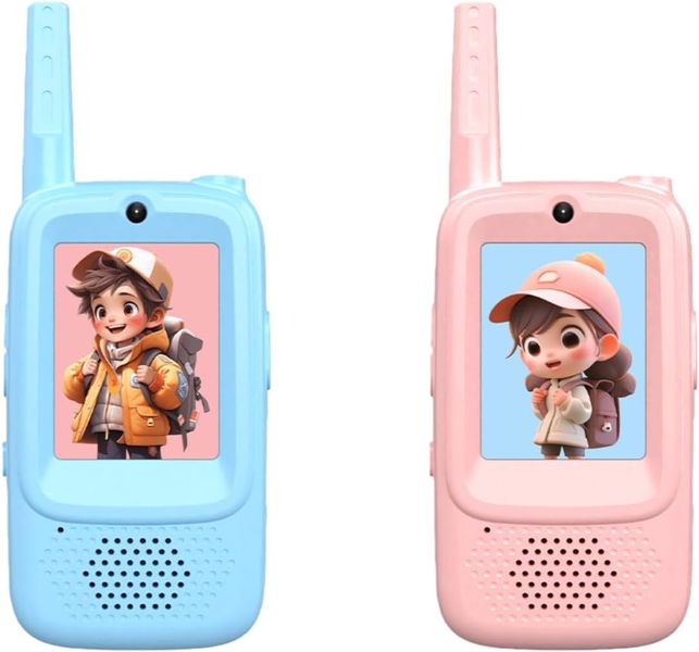 Video Walkie Talkies for Kids, Handheld 2 Pack Rechargeable Video Intercom