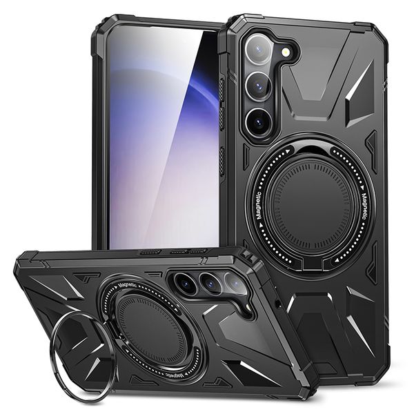 Phone Case for Galaxy S25 Plus Shockproof Armor Hard Magnetic Stand Cover