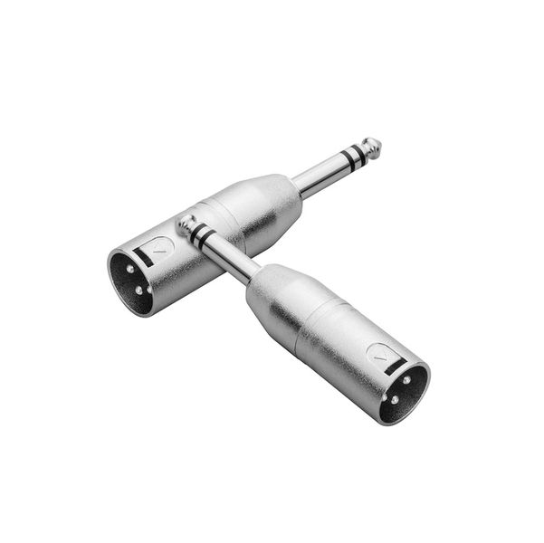 Tecnix XLR Male - Stereo 1/4" Silver Chassis Adaptor- x2