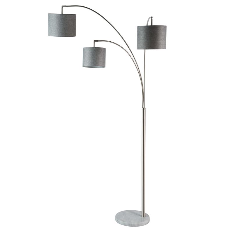 Floor Lamp 3 Branch Grey Fabric Shades Shop Today. Get it