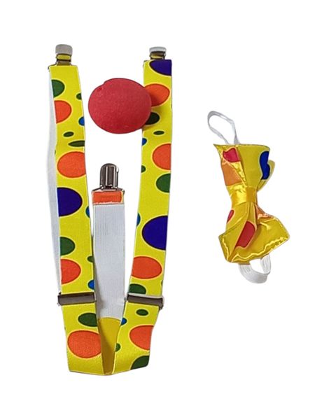 Ele Clown 3 Piece Set- Bowtie ,Suspender and a Nose