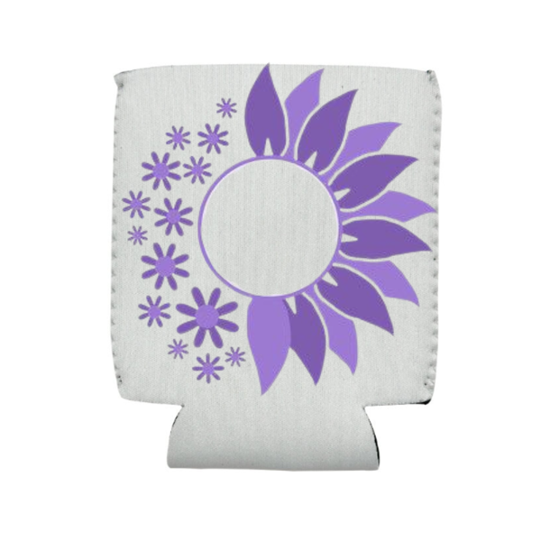 Purple Flower Printed Can Holder