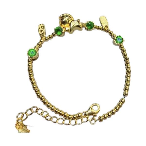 Cute Pony S925 Silver Diopside Bracelet Adjustable Jewelry