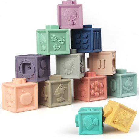 NST 2 Plastic Baby Blocks Favor Box (12 Pcs) Lt. Blue