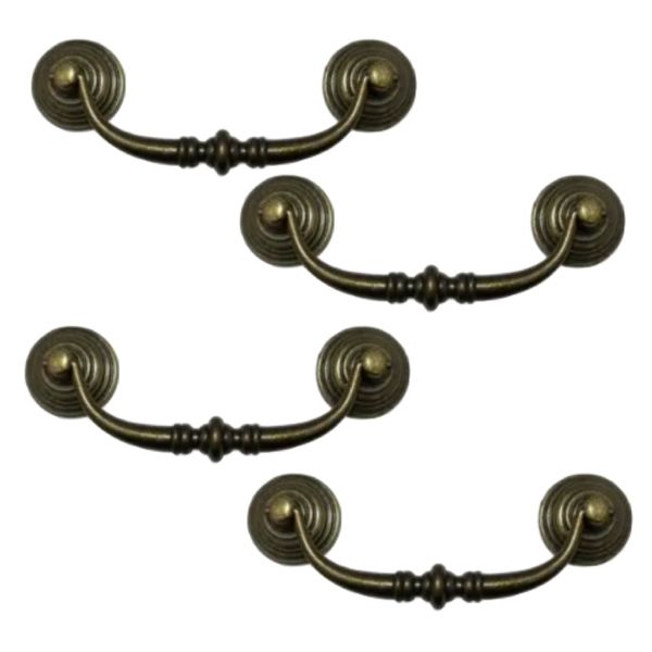 Tool DIY Antique Copper Furniture Drawer Cabinet Handles Set of 4 - 13.8cm