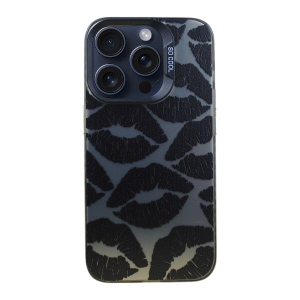 Midnight Kiss Phone Case Compatible with iPhone 15 Pro - Silver