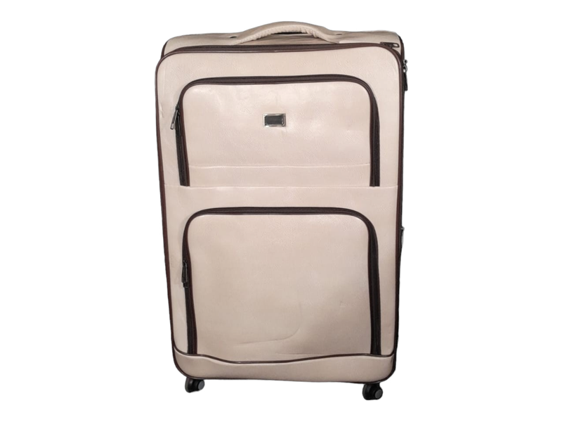 IYWA Professional Luggage Set of 1 Leather Travel Suitcase Set - White