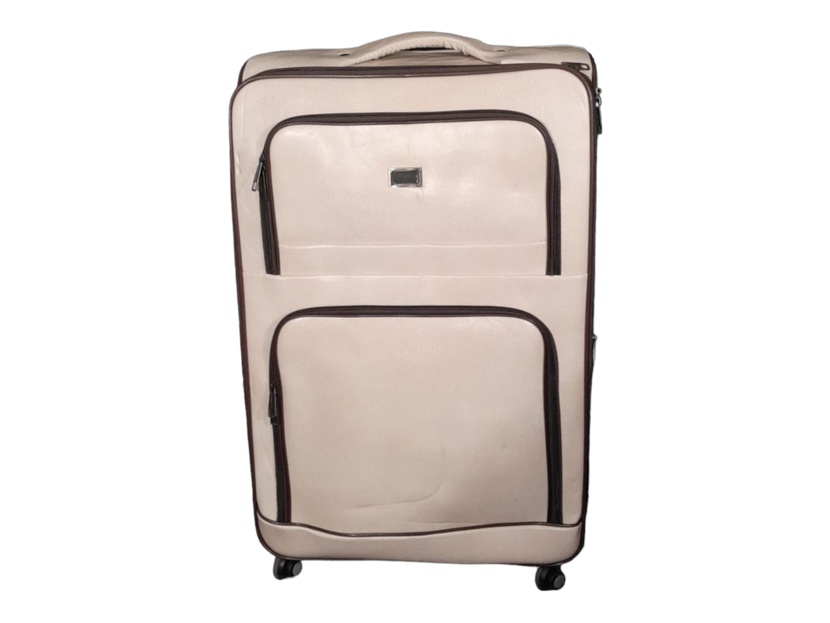 IYWA Professional Luggage Set of 1 Leather Travel Suitcase Set White