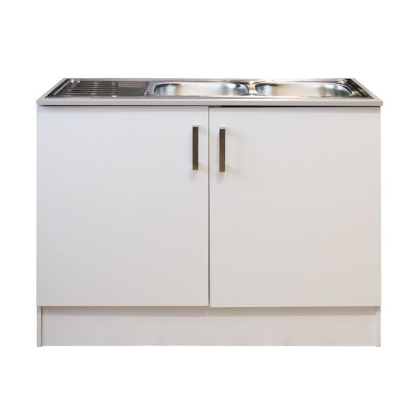 Drop-in Double Sink Cabinet | White
