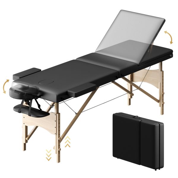 Massage Table Massage Bed Spa Bed Long Portable 3 Folding