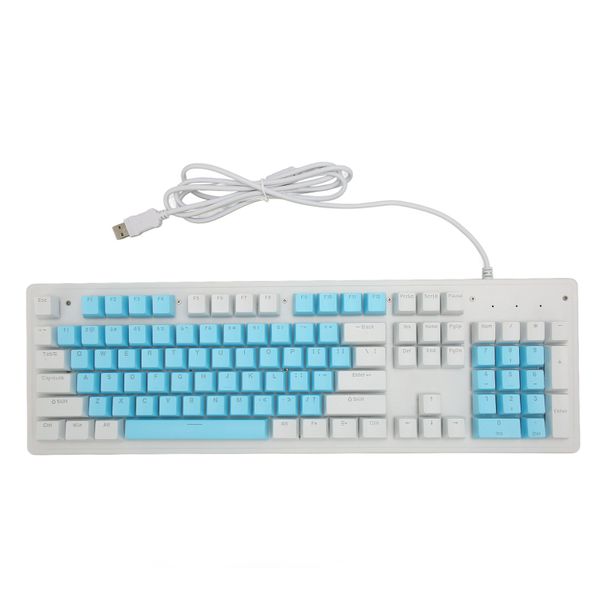 104 Key RGB Keyboard Brown Switch, Blue/White Keycaps