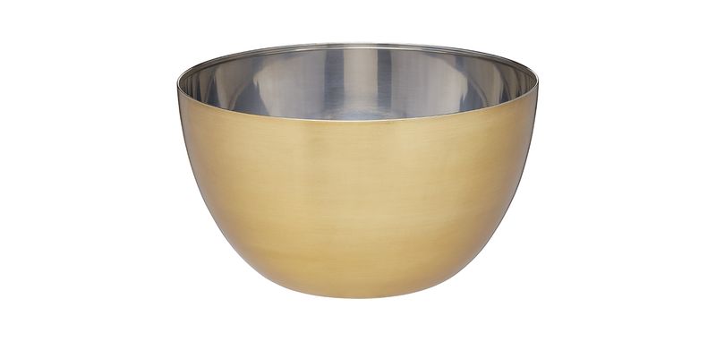 MasterClass Stainless Steel Brass Finish Mixing Bowl - 21cm