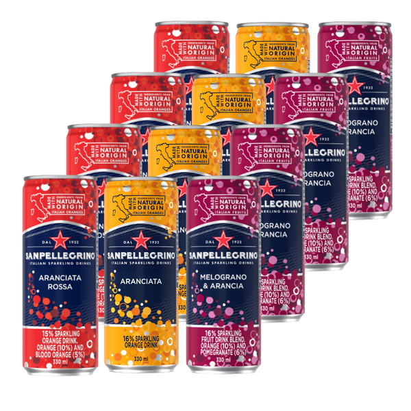 San Pellegrino |Blood Orange &amp; Orange &amp; Pomegranate n Orange|330ml| 12 Pack
