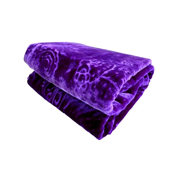 Queen Size Quality IYWA Super soft Blanket Embossed Pattern - Violet