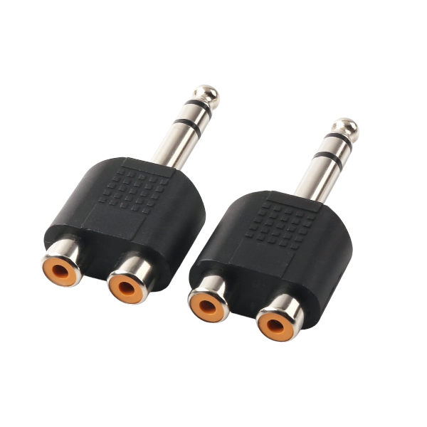 Adapter 2-Pack - 6.3mm (M) to 2 x RCA (F)