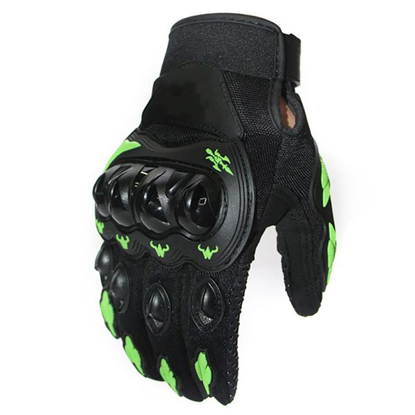 Motorcycle Gloves Hard Knuckle XL Green