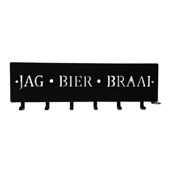 Braai Hooks and Lighter Holder - Braai Decor - Jag, Bier en Braai