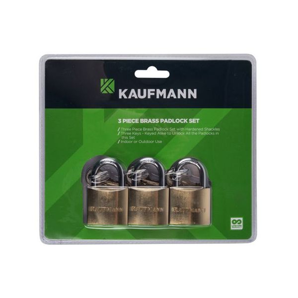 Kaufmann - Brass Lock - Set 3 Piece - 50mm - 2 Pack