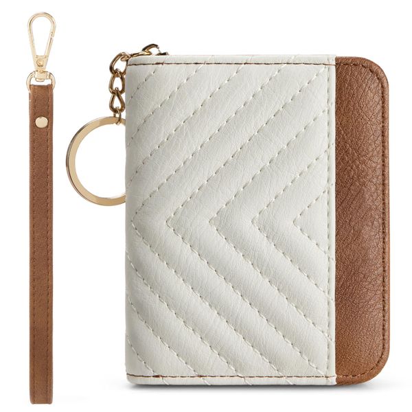 Women's RFID Leather Zipper Card Holder Wristlet Wallet
