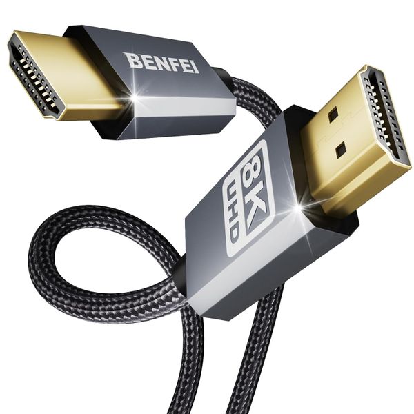BENFEI HDMI V2.1 Male-to-Male Ultra-HD 8K@60Hz &amp; 48Gbps 1.8m Cable - Grey