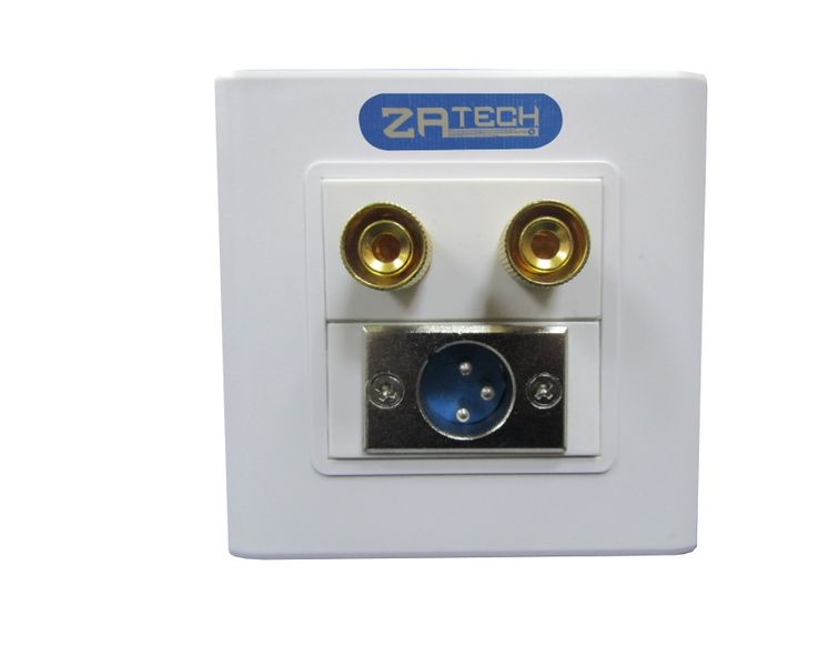 ZATECH Double Wall Plug With Microphone Male &amp; Female Socket